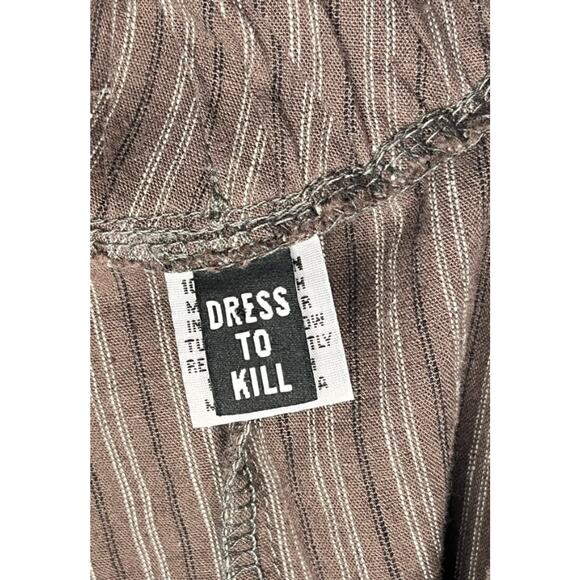 DRESS TO KILL Jane Mohr Sz 1 S Brown Stripe Drop Crotch Pants - Picture 2 of 6